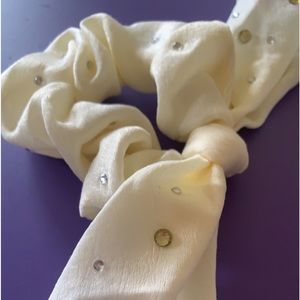 White bedazzled scrunchie